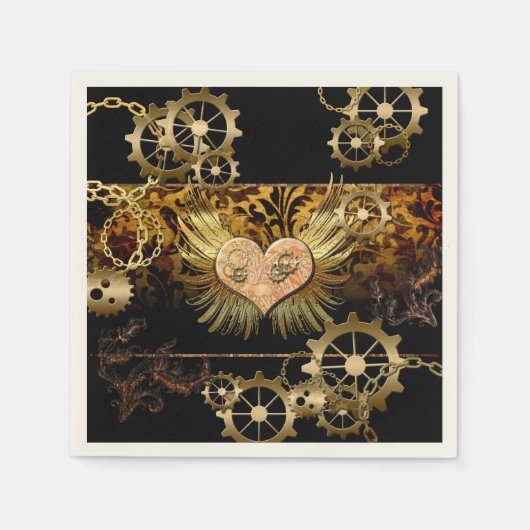 Serviette En Papier Coeur vapeur (Devant)