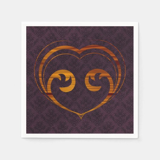 Serviette En Papier Coeur vapeur Abstrait (Devant)
