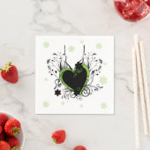 Serviette En Papier Coeur vert (En situation)
