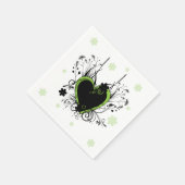 Serviette En Papier Coeur vert (Coin)