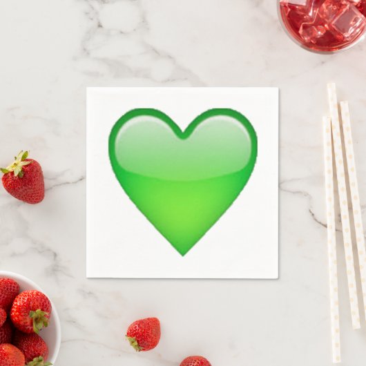 Serviette En Papier Coeur vert - Emoji (En situation)