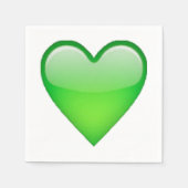 Serviette En Papier Coeur vert - Emoji (Devant)