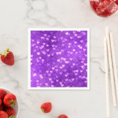 Serviette En Papier Coeur violet coloré (En situation)
