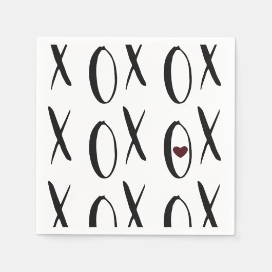 Serviette En Papier Coeur XOXO (Devant)