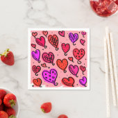 Serviette En Papier Coeurs (En situation)