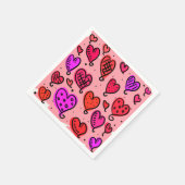 Serviette En Papier Coeurs (Coin)