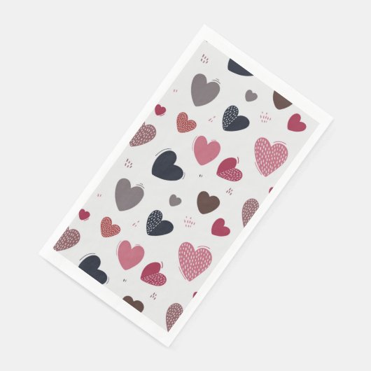 Serviette En Papier Coeurs 3 (Coin)