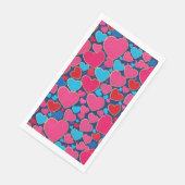 Serviette En Papier Cœurs 3D roses (Coin)