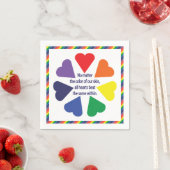 Serviette En Papier Coeurs arc-en-ciel (En situation)