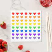 Serviette En Papier Coeurs arc-en-ciel (En situation)