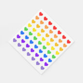 Serviette En Papier Coeurs arc-en-ciel (Coin)