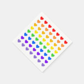 Serviette En Papier Coeurs arc-en-ciel (Coin)