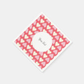 Serviette En Papier Coeurs beiges roses Motif Saint Valentin (Coin)
