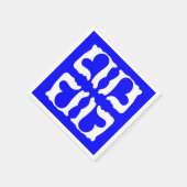 Serviette En Papier Coeurs bleu et blanc électrique (Coin)
