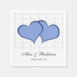 Serviette En Papier Coeurs Bleus Romantiques Graphisme He Texte Person