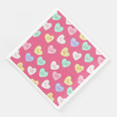 Serviette En Papier Coeurs bonbons de Saint-Valentin classiques sur ro (Coin)