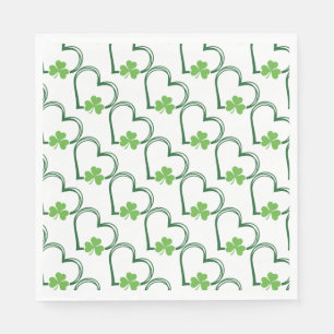 Serviette En Papier Cœurs chanceux et trèfles