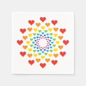 Serviette En Papier Coeurs colorés (Devant)