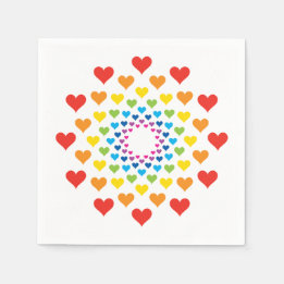 Serviette En Papier Coeurs colorés