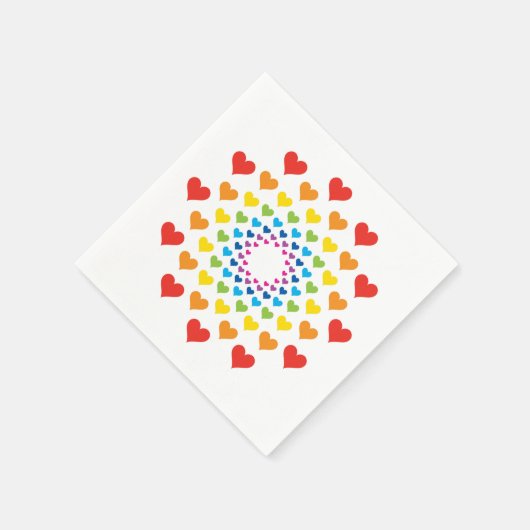 Serviette En Papier Coeurs colorés (Coin)