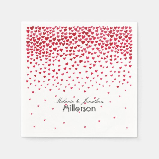 Serviette En Papier Coeurs Confetti (Devant)