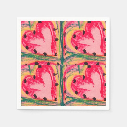 Serviette En Papier Coeurs d’amour (Devant)