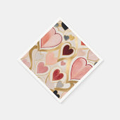 Serviette En Papier Coeurs d'amour (Coin)
