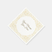 Serviette En Papier Cœurs d'amour dorés Confettis Écriture Moderne Élé (Coin)