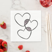 Serviette En Papier Coeurs d'amour mignons Mariage rose noir blanc (En situation)