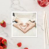 Serviette En Papier Coeurs dans nos mains Mariage (En situation)
