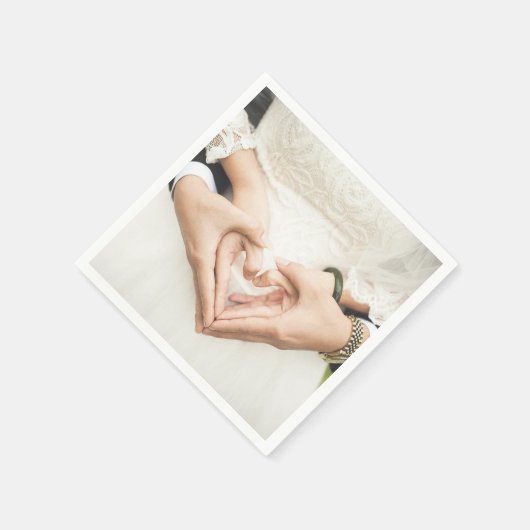 Serviette En Papier Coeurs dans nos mains Mariage (Coin)