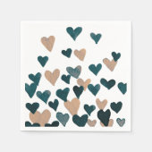 Serviette En Papier Coeurs d'aquarelle de la Saint-Valentin - neutre (Devant)