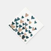 Serviette En Papier Coeurs d'aquarelle de la Saint-Valentin - neutre (Coin)