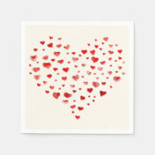 Serviette En Papier Coeurs d'aquarelle rouge très simples (Devant)