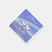 Serviette En Papier Coeurs d'argent du 25e anniversaire (Coin)
