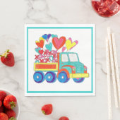 Serviette En Papier Coeurs de camion Napkin (En situation)
