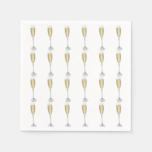 Serviette En Papier Coeurs de Champagne serviettes