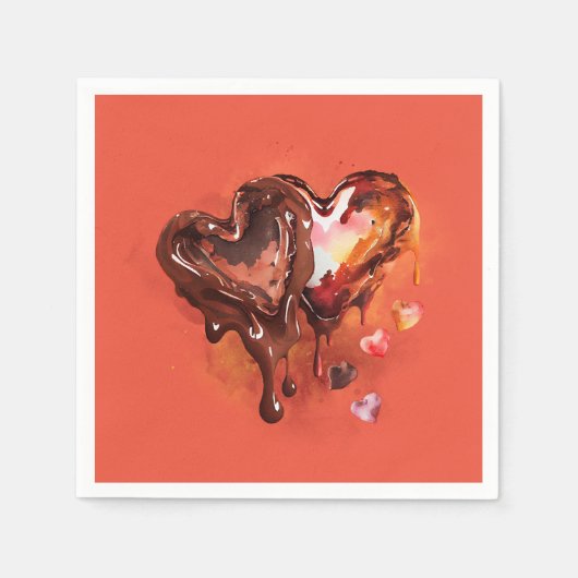 Serviette En Papier Coeurs de chocolat (Devant)