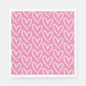 Serviette En Papier Coeurs de coeur rose clair (Devant)