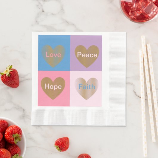 Serviette En Papier Coeurs de foi Amour Espoir Paix serviettes en cons (En situation)