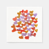 Serviette En Papier Coeurs de fusion d'aquarelle - rétro (Devant)