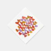 Serviette En Papier Coeurs de fusion d'aquarelle - rétro (Coin)