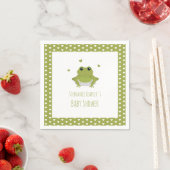 Serviette En Papier Coeurs de grenouille verte Nom Baby shower (En situation)