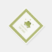 Serviette En Papier Coeurs de grenouille verte Nom Baby shower (Coin)