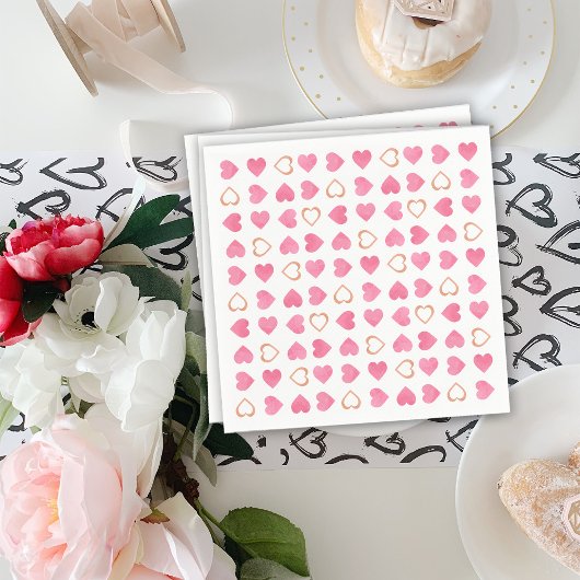 Serviette En Papier Cœurs de la Saint-Valentin