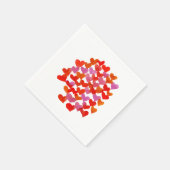 Serviette En Papier Coeurs de la Saint Valentin - rose et orange (Coin)