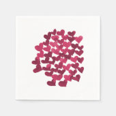 Serviette En Papier Coeurs de la Saint Valentin - viva magenta (Devant)