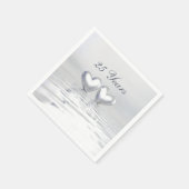 Serviette En Papier Coeurs de l'anniversaire d'argent (Coin)