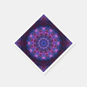 Serviette En Papier Coeurs de mandala d'Apophysis de kaléidoscope