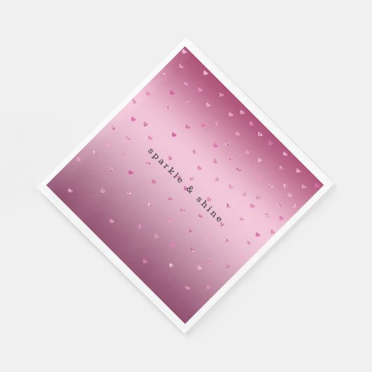 Serviette En Papier Coeurs de Parties scintillant en verre rose (Coin)